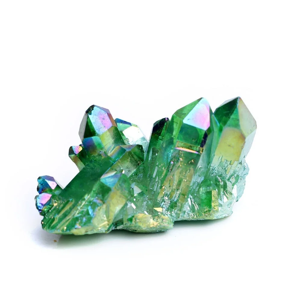 1 шт. новый зеленый Гальванизированный Vug Кристалл образец кварца кристалл