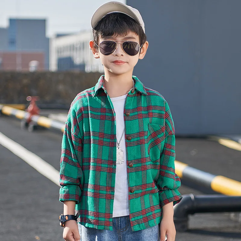 

Kids Plaid Shirts For Boys School Blouse Tops Clothing Spring 2020 Toddler Boy Long Sleeve Cotton Casual Shirt Children Blouses