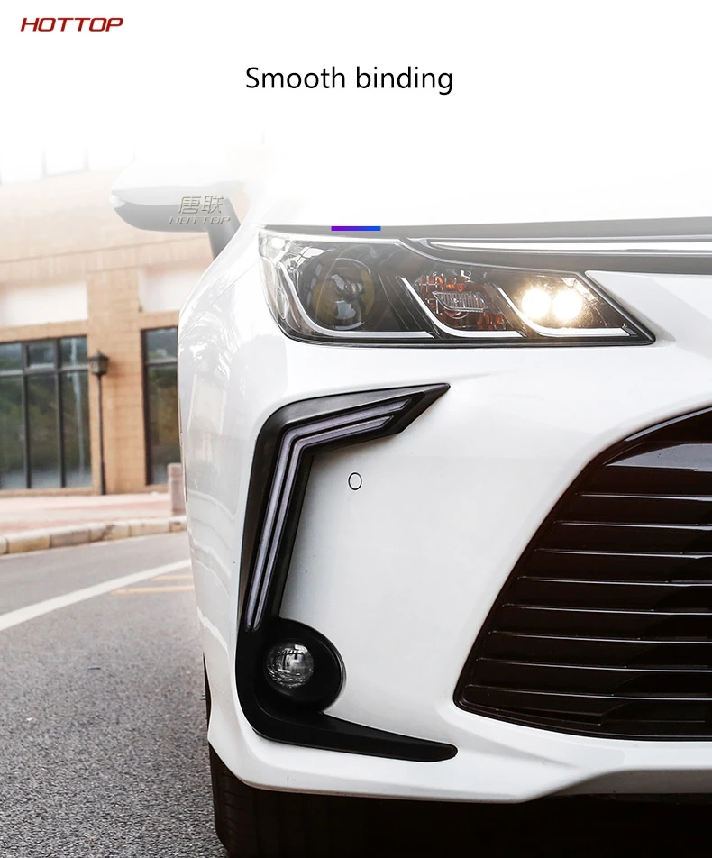 ABS черный дневной ходовой светильник Дневной светильник светодиодный для Toyota Corolla