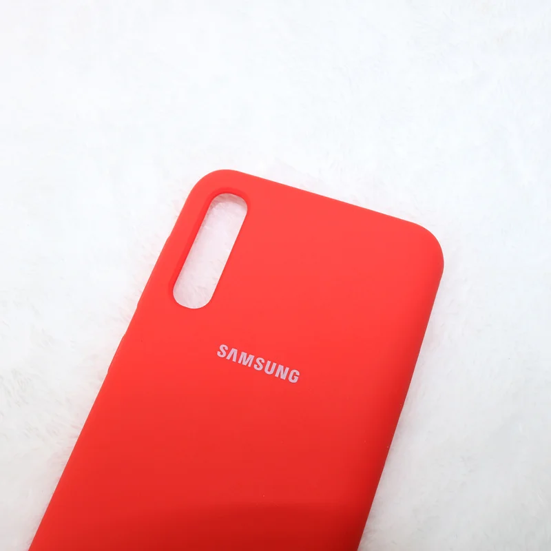 Жидкий силиконовый чехол для телефона Samsung Galaxy A70 A50 шелковистый мягкий на ощупь