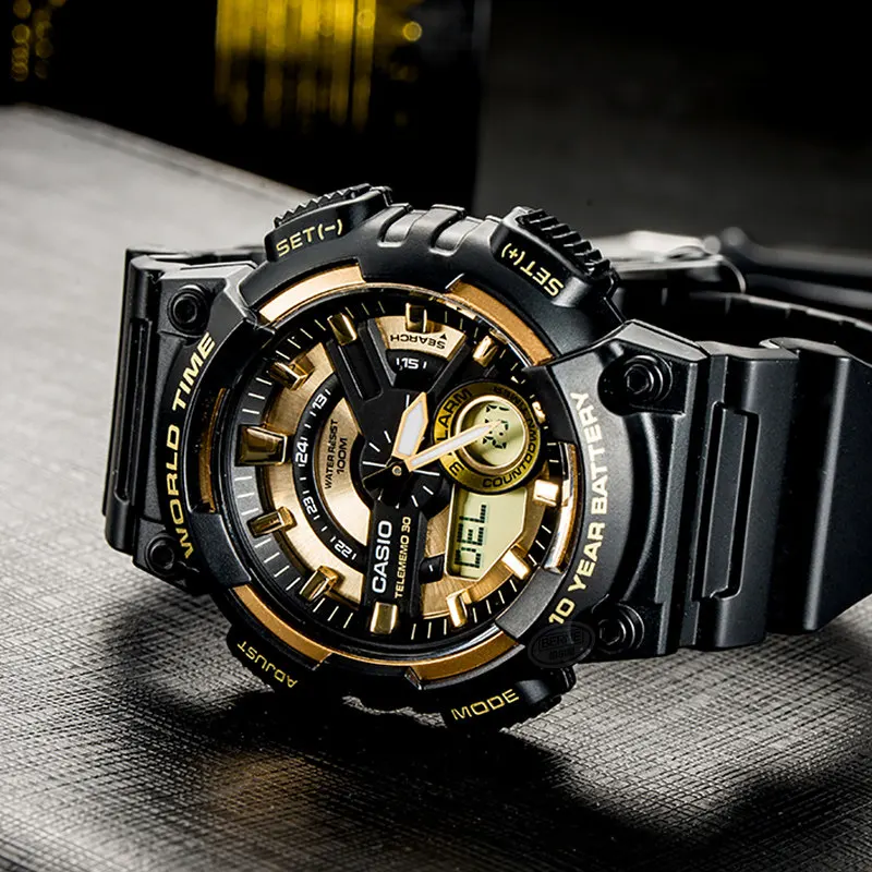 Casio часы Лучшие продажи взрыва часы мужчины установить лучший бренд класса люкс LED военный цифровые часы спортивные 100м Водонепроницаемые кварцевые мужские часы relogio masculino reloj hombre erkek kol saati AEQ100