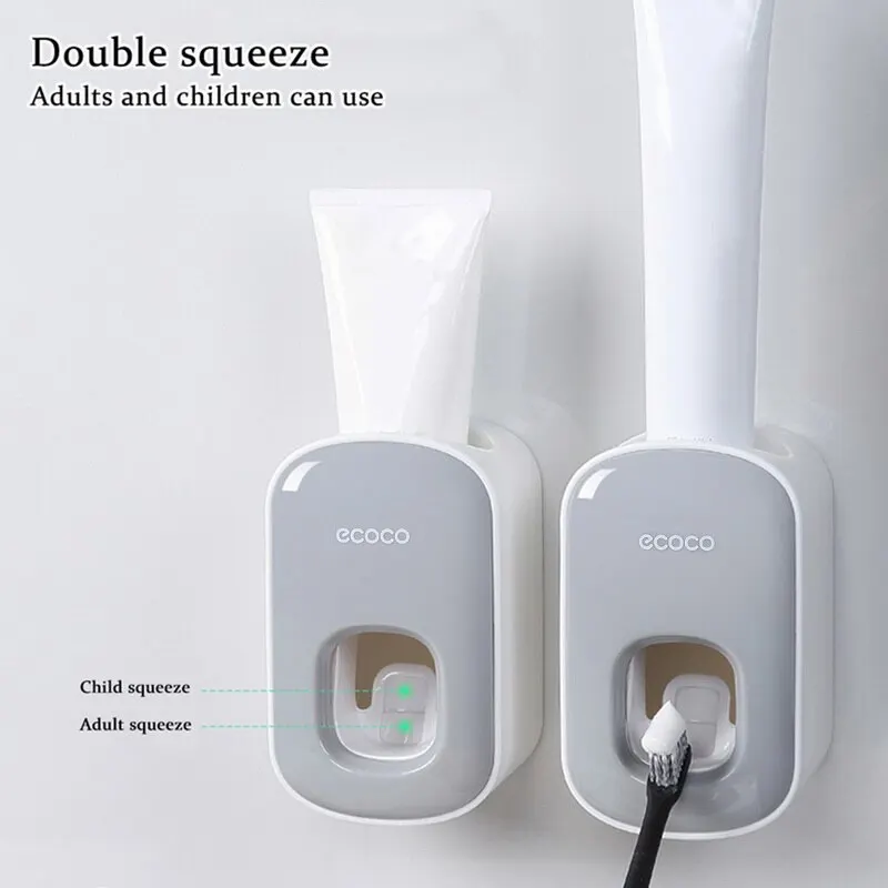 New Automatic Toothpaste Dispenser Dust-proof Toothbrush Holder Wall Mount Stand Bathroom Accessories Set Squeezer | Дом и сад