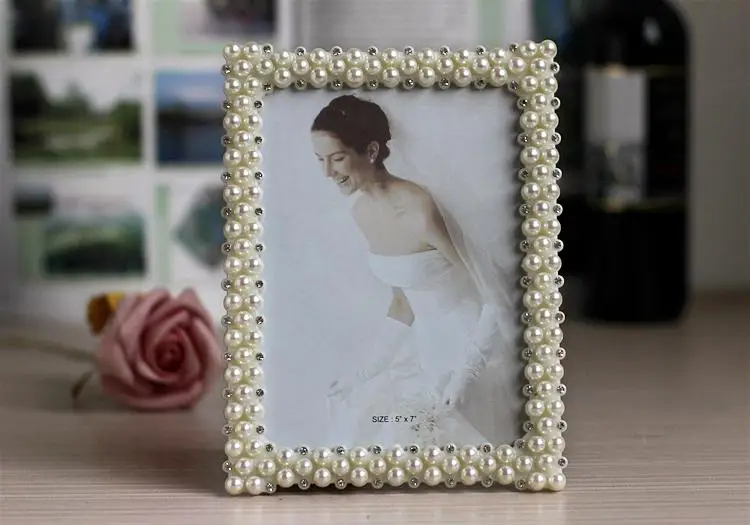 8 inch Rectangle 1 шт. " 6" " 8" 10 дюймов Жемчужные фоторамки свадебный подарок на день рождения предметы интерьера настольные украшения домашний декор Подарочный орнамент - Цвет: 8 inch Rectangle