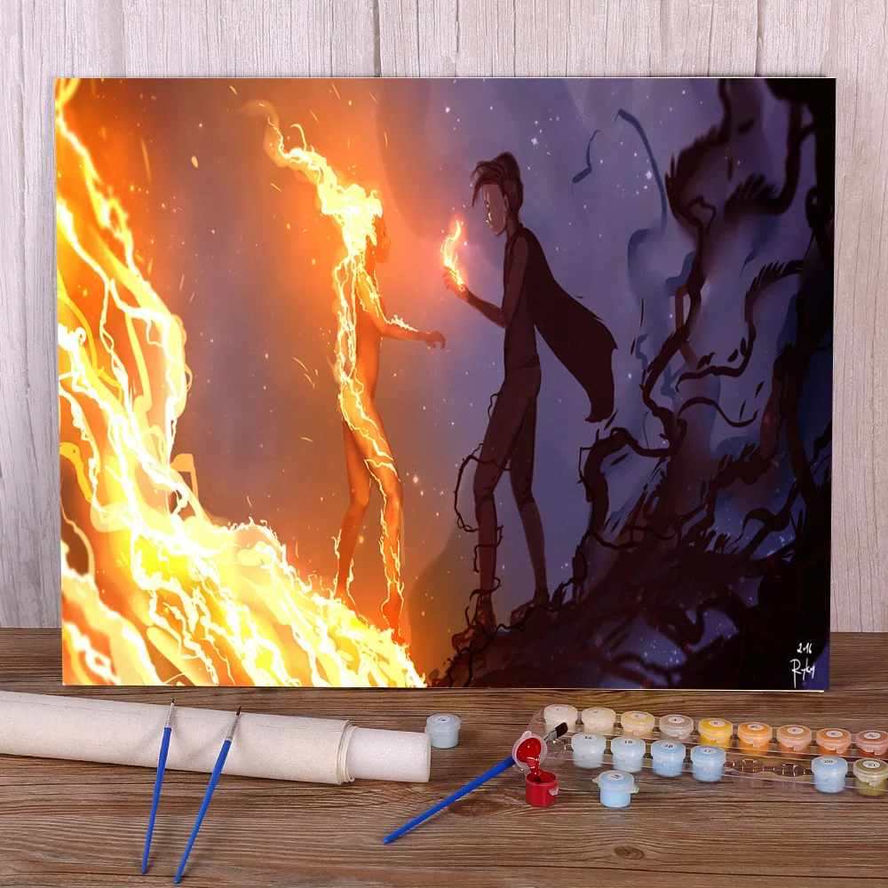 

Декорации с двух сторон Краски по номерам Комплект Акриловые Краски s 40*50 окраска по номерам ручной работы для взрослых для рисования на сте...