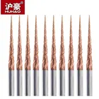 Концевая фреза HUHAO из карбида вольфрама, 1 шт., HRC55, концевые фрезы с коническим шариком, Концевые Фрезы с ЧПУ, концевые фрезы для дерева и металла