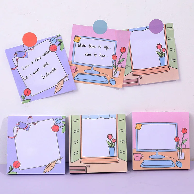 100 листов стикеры в виде тюльпанов для девочек | Канцтовары офиса и дома