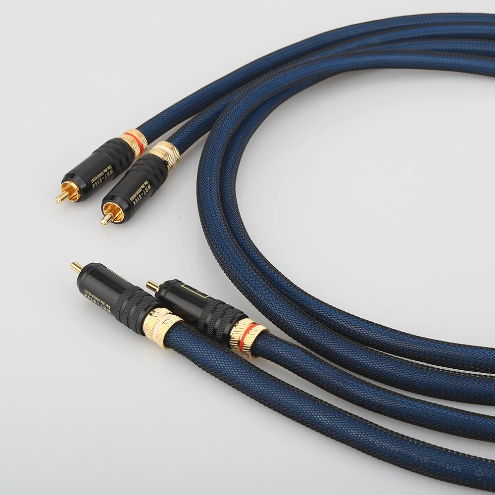 

Hifi 5N OFC pure copper silver plated RCA interconnet cable Hi-end CD Amplifier 2RCA to 2RCA Male Audio Cable