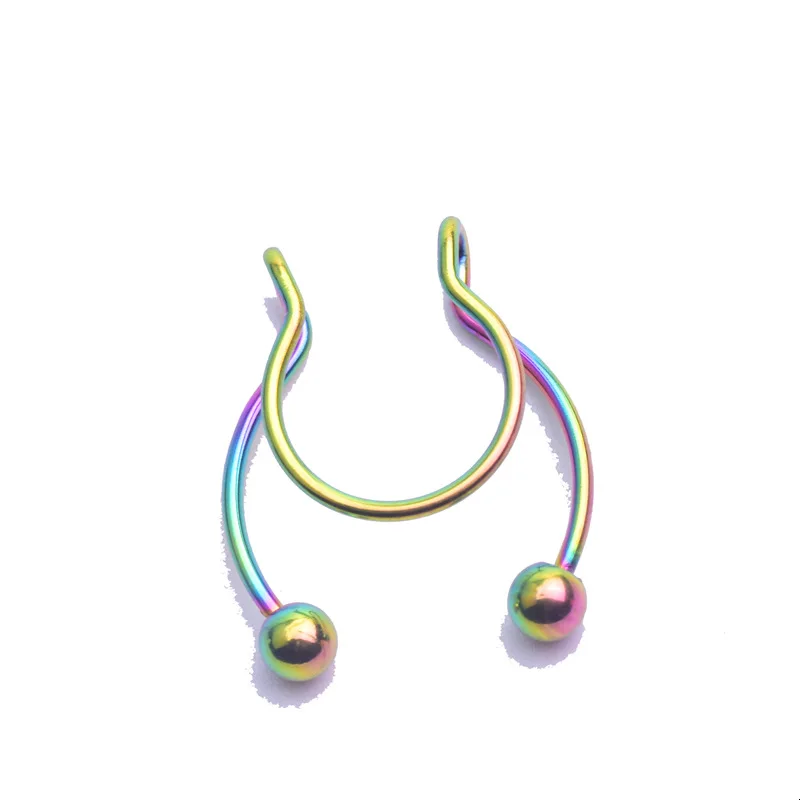1pcs 2020 New Fake Nose Ring Stud Clip Medical Stainless Steel Hot Sale Nasal Septum False Piercing Jewelry | Украшения и
