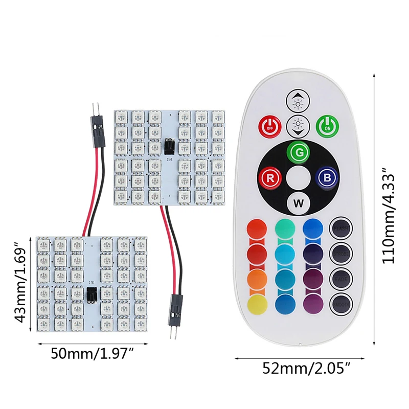 2 x T10 36SMD Автомобильная RGB Гирлянда купольная лампа для чтения атмосферная