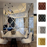 waterproof bevel home decor diamond wallpaper mirror wall stickers triangles wallstickers