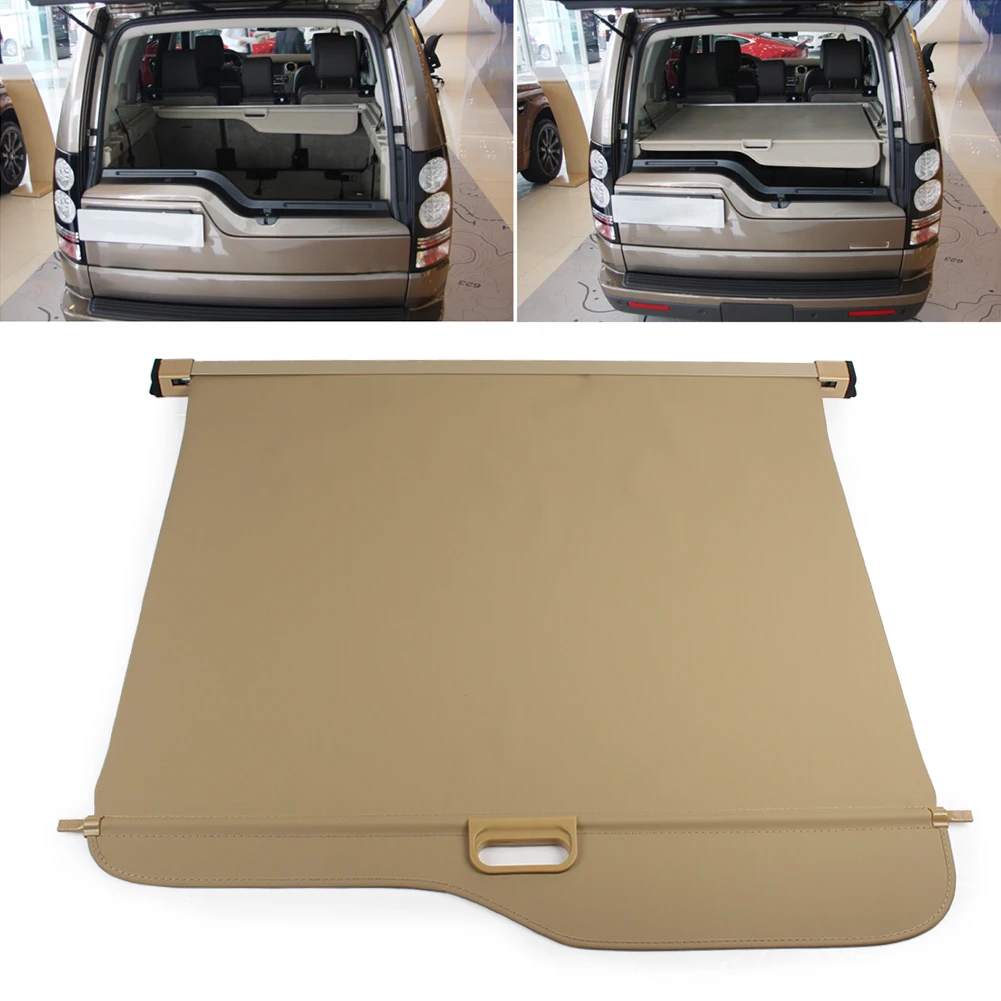 

LR3 LR4 Car Cargo Cover Retractable Rear Trunk Shade For Land Rover Discovery 3 2004-2009 & Discovery 4 LR4 2009-2016 Beige