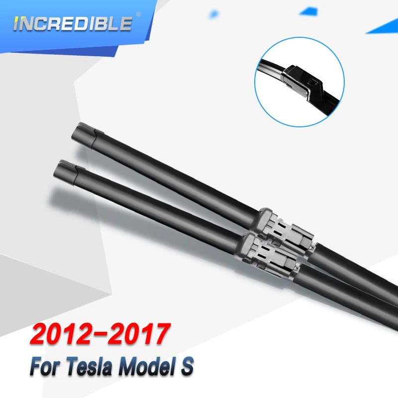 

INCREDIBLE Wiper Blades for Tesla Model S Fit Push Button Arms Only 2012 2013 2014 2015 2016 2017