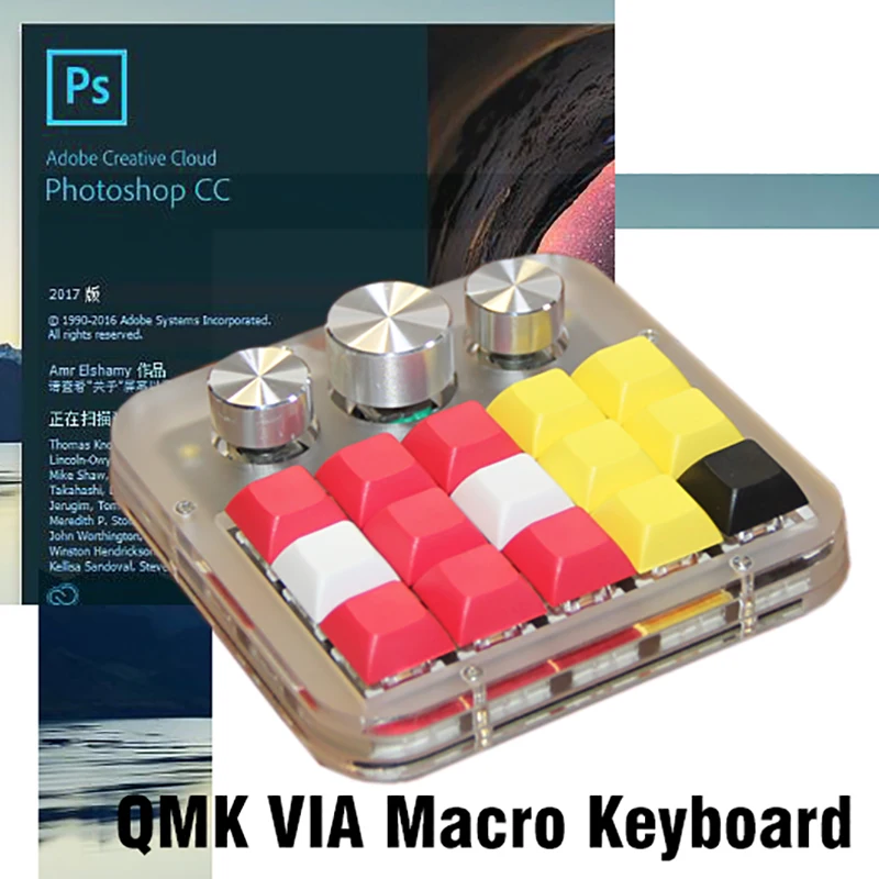 RGB Keyboard VIA QMK Firmware 15 Key + 3 Knob New Programmable Mechanical Keypad Design  Numeric Keypad Encoder Photoshop Pad