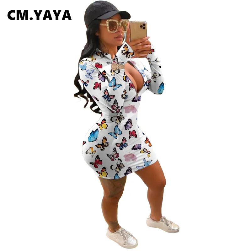 Женское облегающее мини-платье на молнии CM.YAYA Осеннее Спортивное платье-карандаш