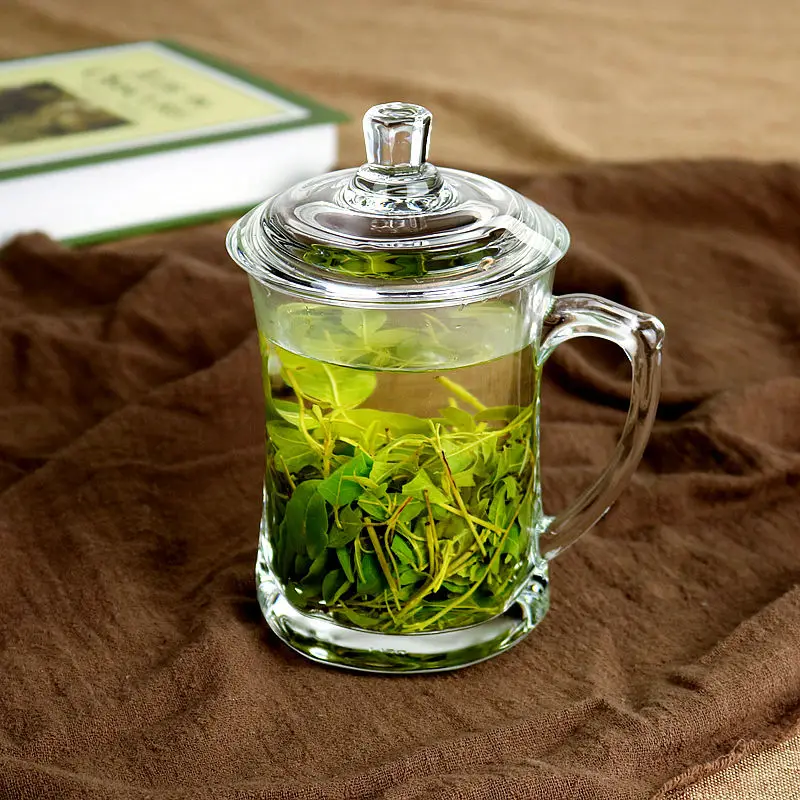 Lead-free Heat-resistant Glass Cup with Lid Household Thickening Tea Teapot Set Blooming Flower | Дом и сад