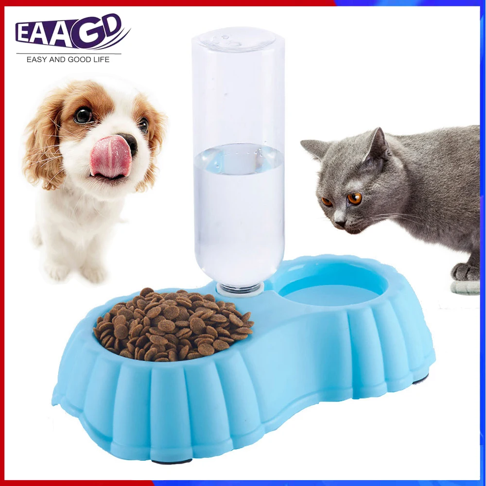 1 набор PP пластиковые собаки кошки двойной кормушка автоматический диспенсер для