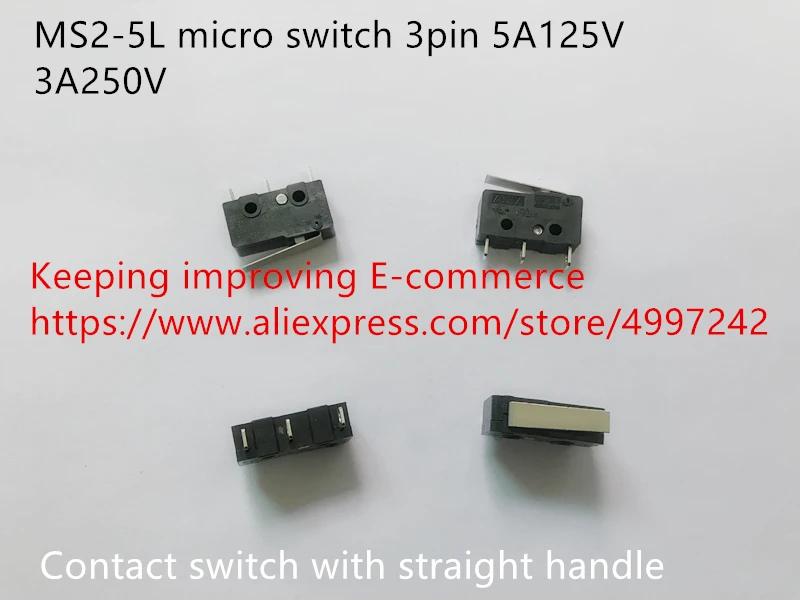 

Оригинальный новый 100% MS2 микропереключатель 3pin 5A125V/3A250V контактный переключатель с прямой ручкой