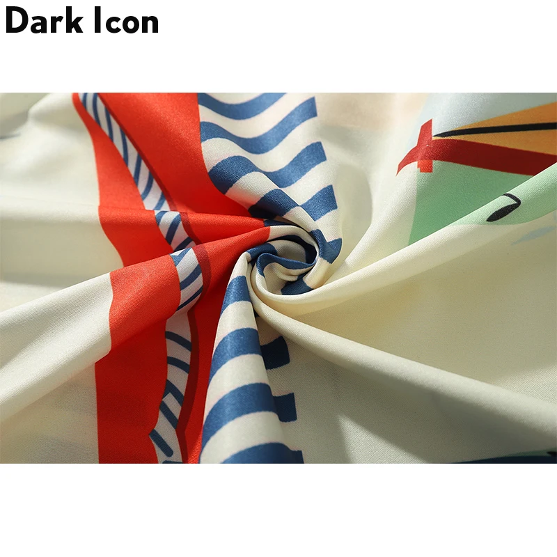 Темная икона полная печать хип-хоп рубашки осень 2019 новая мода длинный рукав