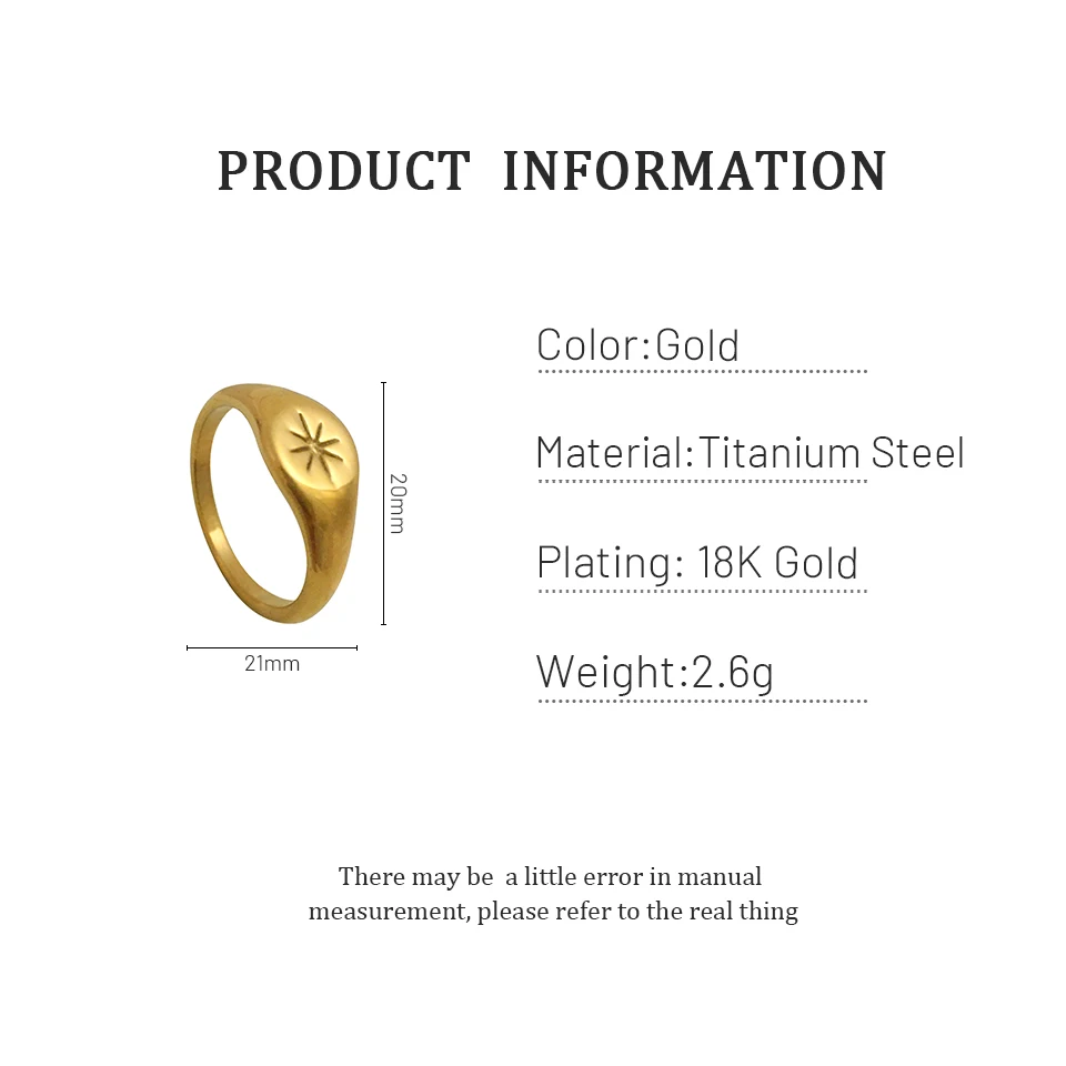 Monlansher модное Северная Звезда титановое стальное кольцо геометрические