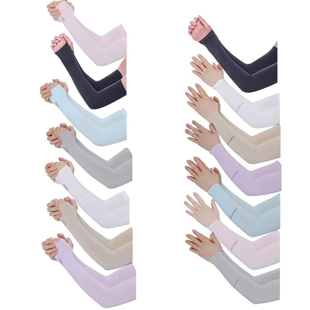 2 шт. Воздухопроницаемые быстросохнущие шелковые рукава для защиты от УФ-лучей |