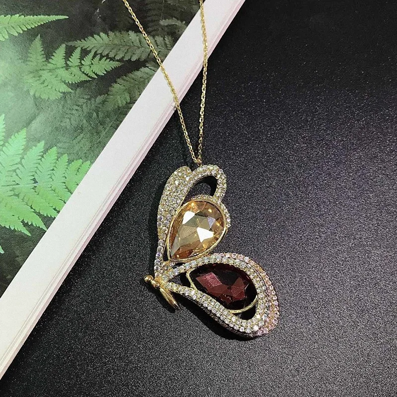 

Color Butterfly Necklace Fashion for Women Swa 1:1 Gold Color
