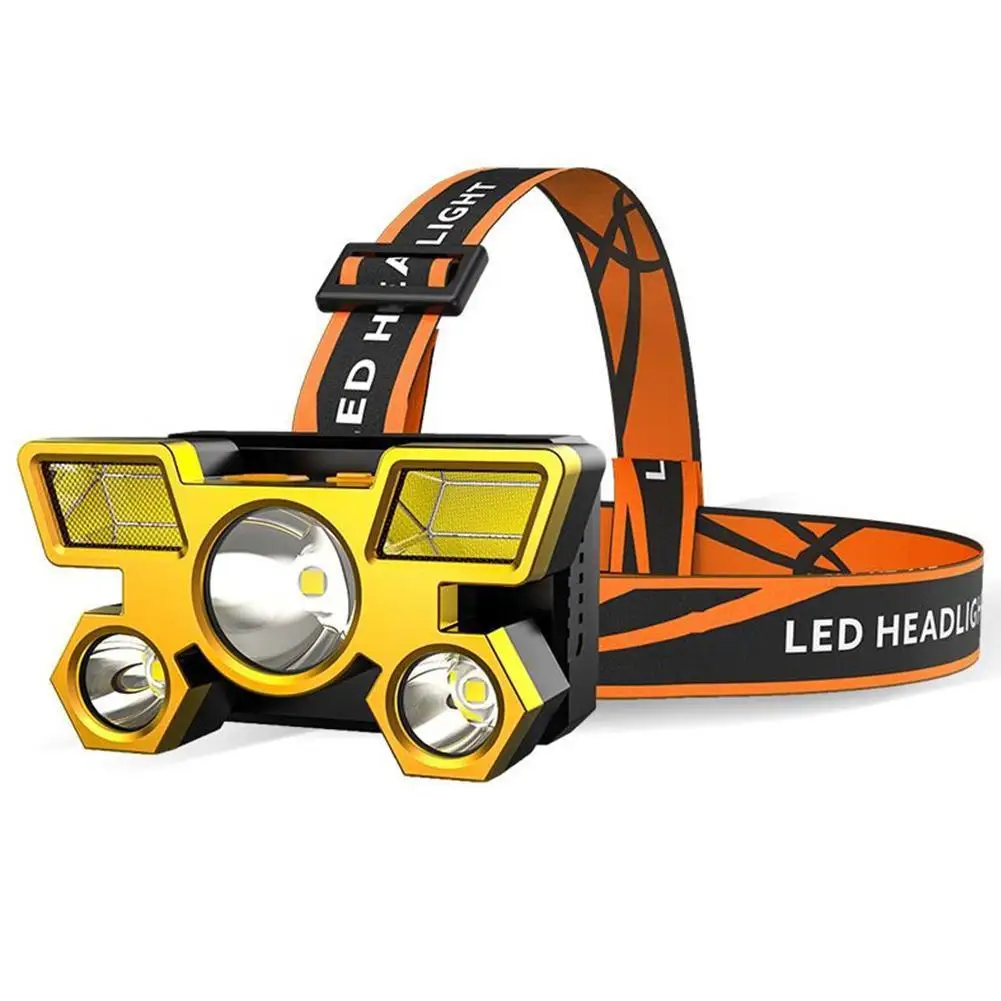 

5led Glare Flashlight Headlight With Usb Rechargeable Portable Flashlight Lantern Outdoor Cycling Night Fishing 2 Color