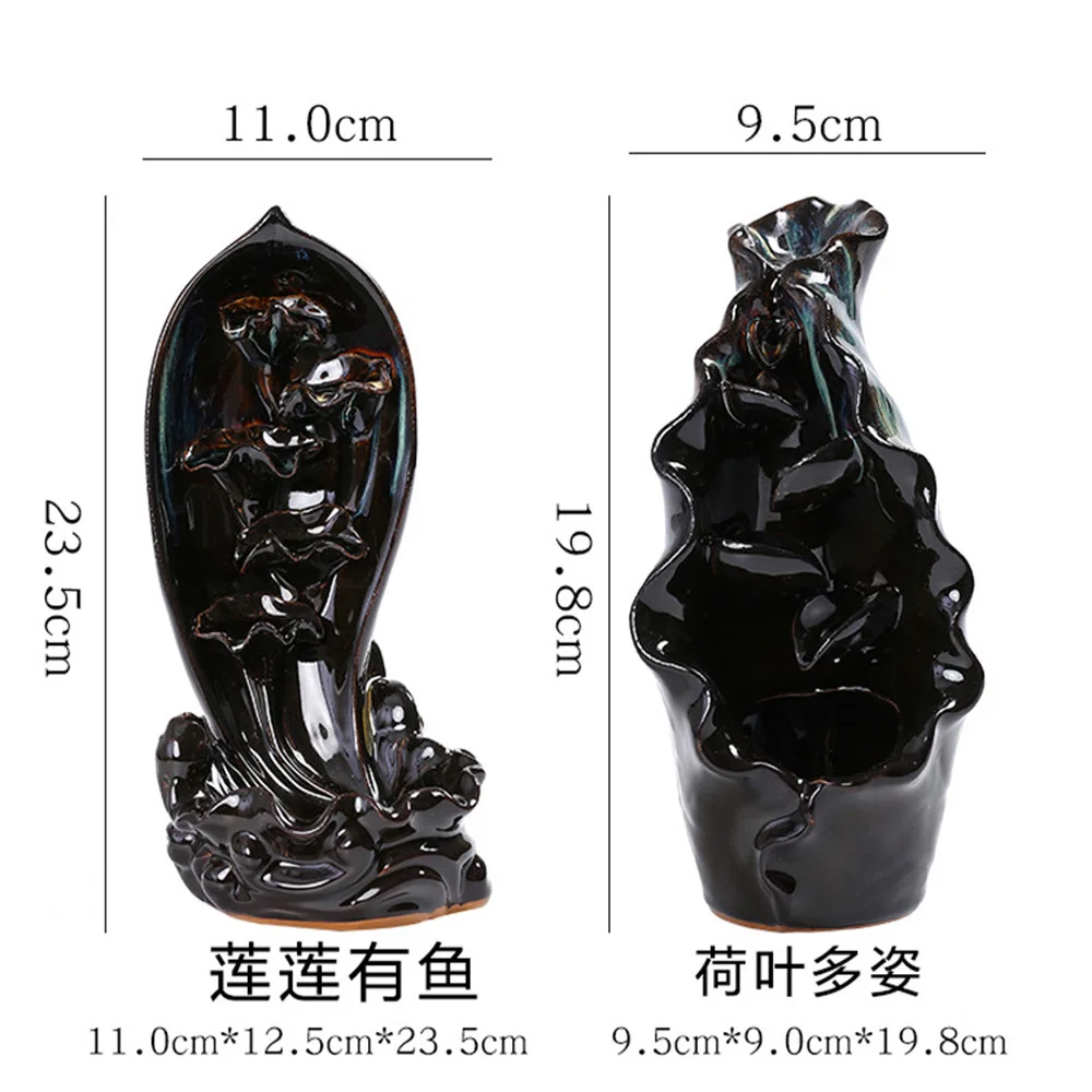 

Free 20 Cones Ceramic Lotus Waterfall Zen Incense Burner Figurine Holder Room Decor Encens Tobacco Heater Mixed Collectibles
