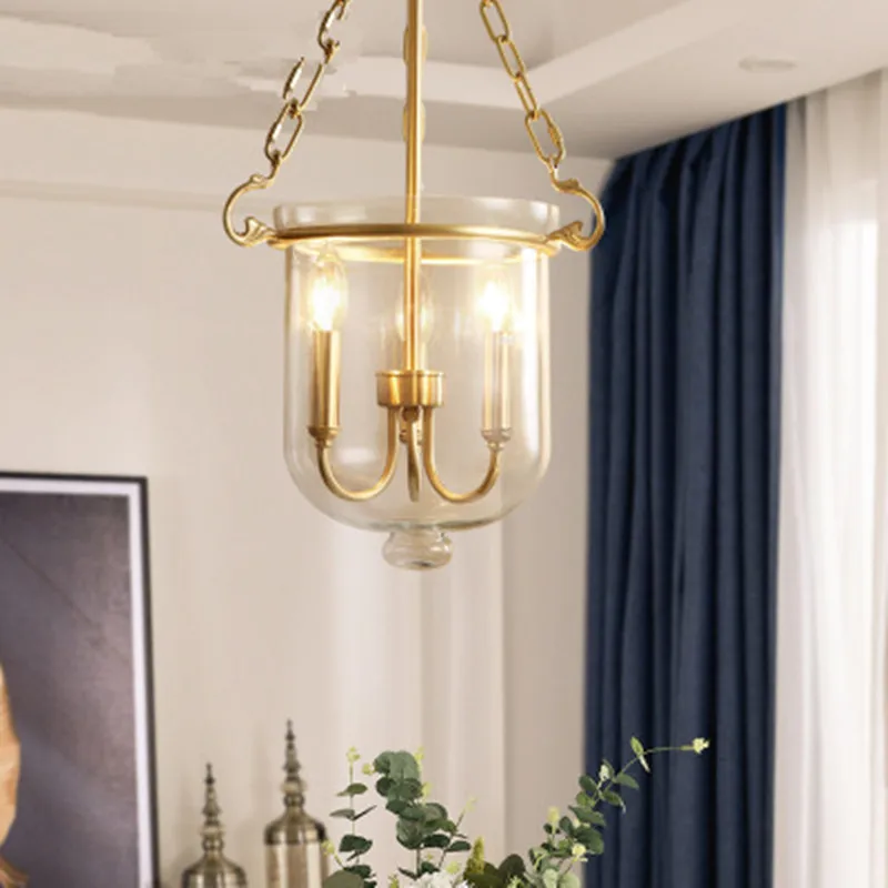 Роскошные стеклянные современные люстры для ресторана американские медные