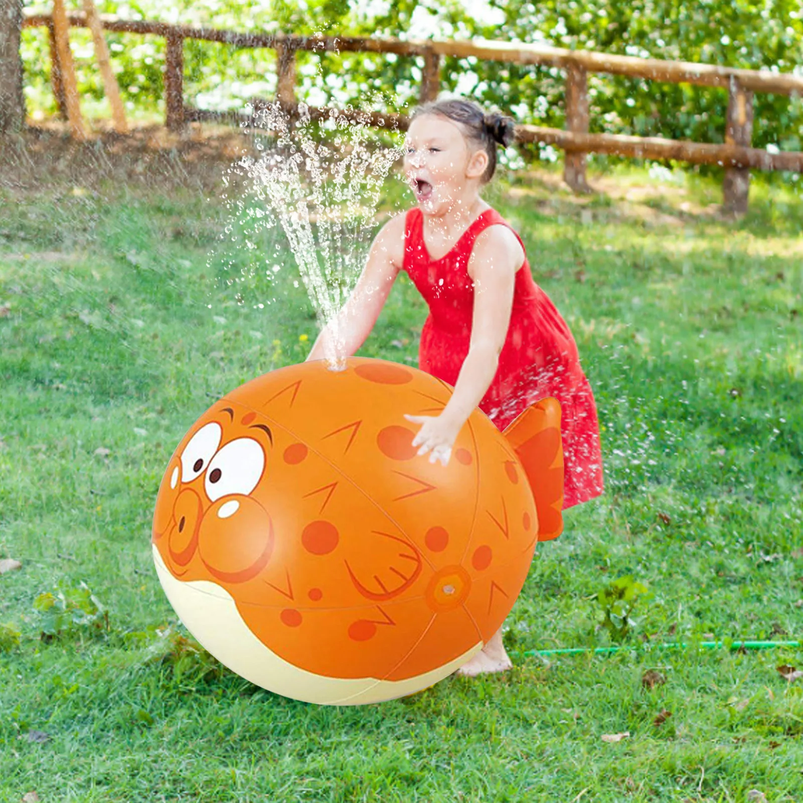 

Kids Inflatable Sprinkler Fish Water Spray Ball Sprinkler Splash Kids Beach Summer Backyard Toy Hot Selling Baby Water Balloons