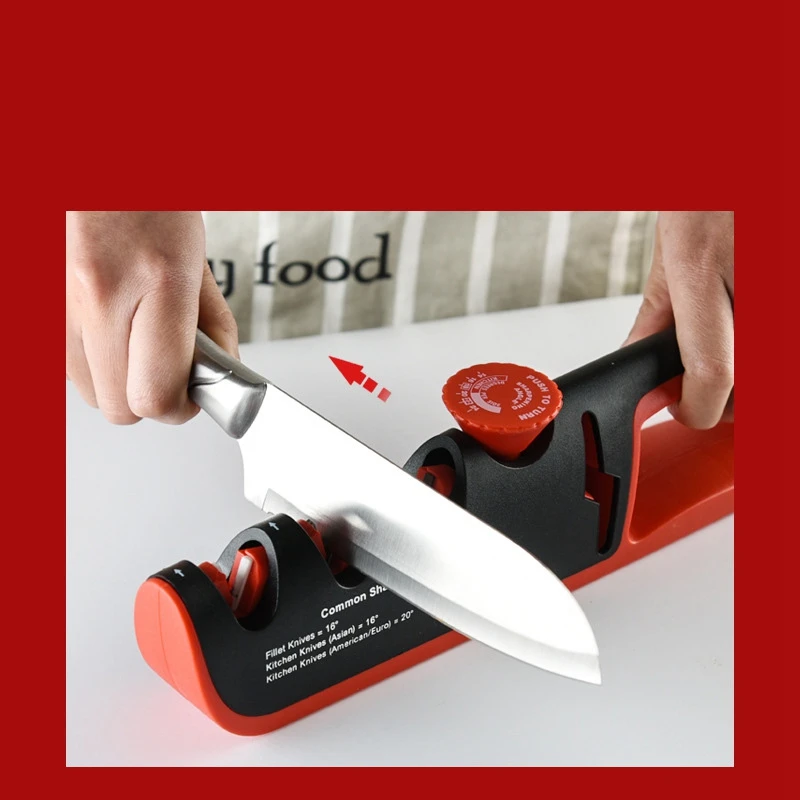 

Kitchen Sharpener Family 4 in 1 Sharpener New Sharpener Adjustment Manual Tungsten Steel Sharpener