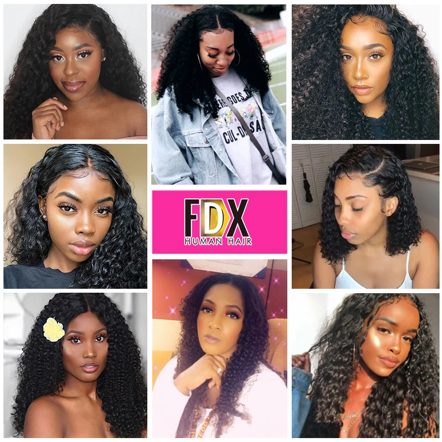 

FDX 4x4 5x5 6x6 7x7 Lace Closure Brazilian Curly Hair Closure 8-20 Inches Remy Human Hair Extensions