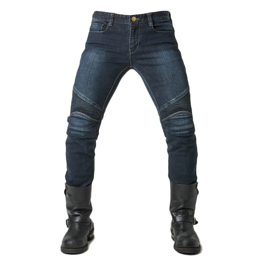 

Men's outdoor cycling Motorcycle Wear-Resistant Material Inside Riding Pants Locomotive Protective Jeans Loose Straight Trouser