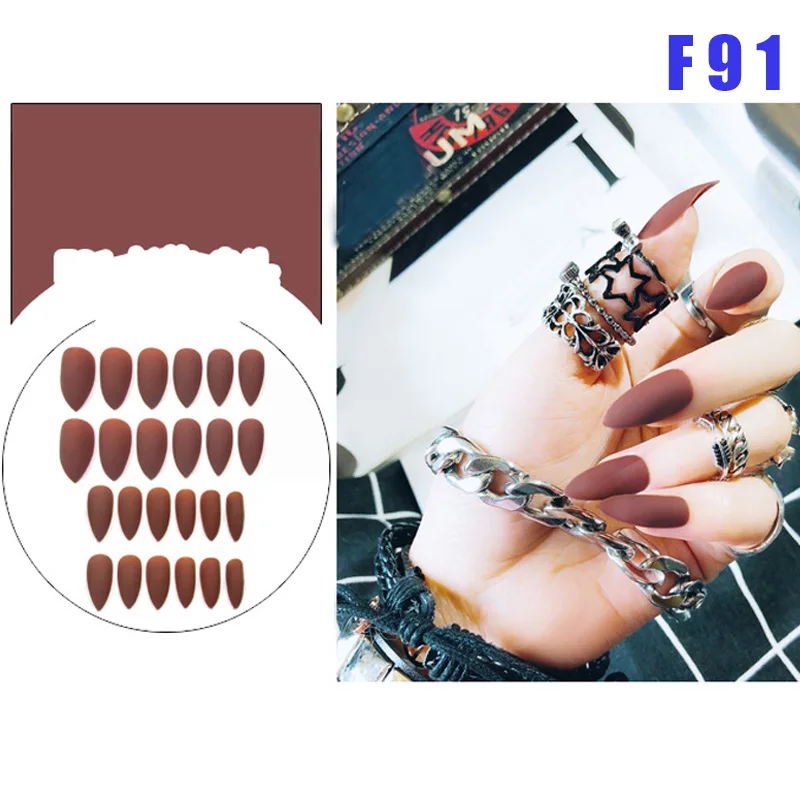 24 шт. Длинные накладные ногти для ног полного покрытия искусственные Нейл Арта