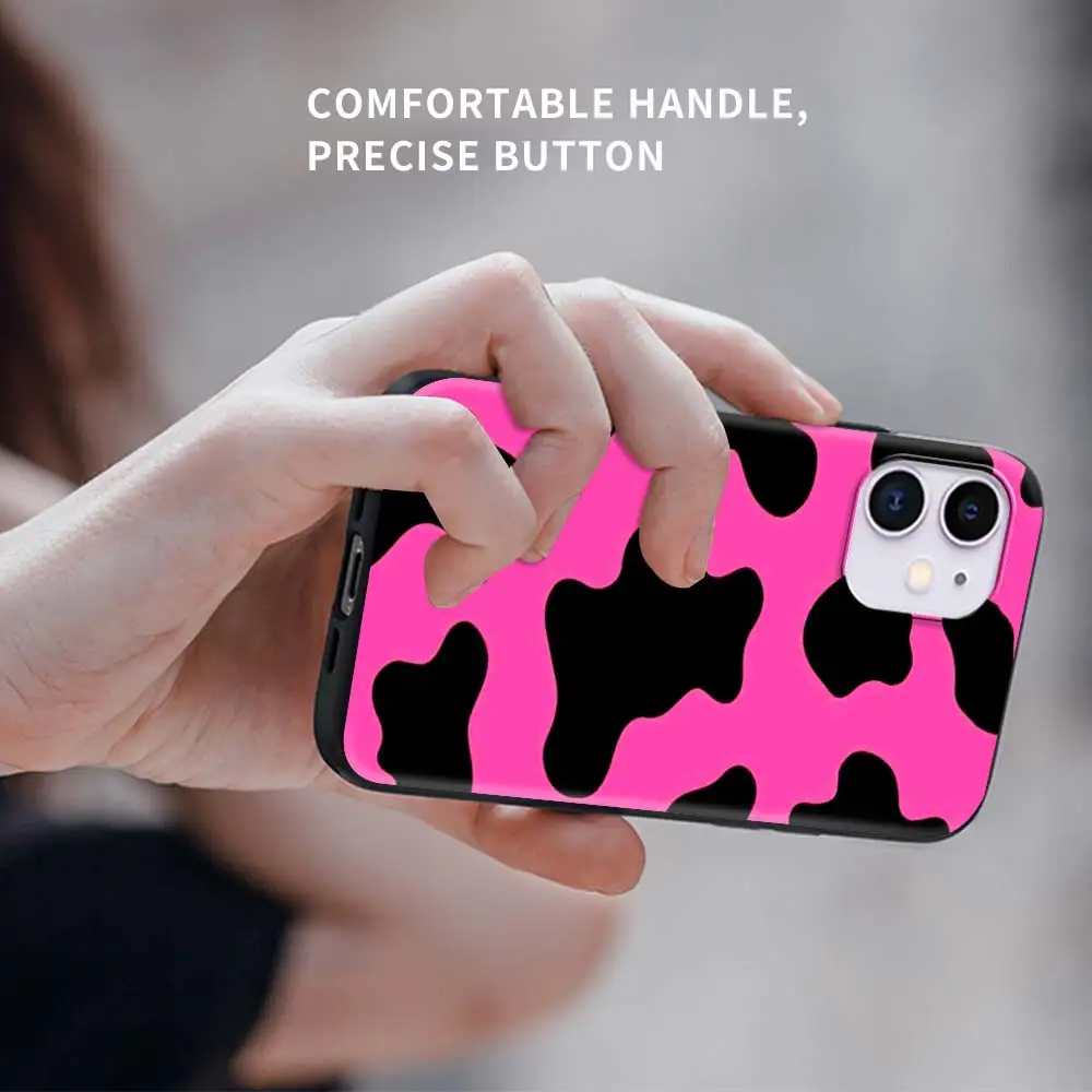 

Cow Print Black Phone Case for Apple iPhone 7 11 12 Pro XR X XS Max 6 6S 8 Plus 5 5S SE Tpu Soft Mobile Case Sac