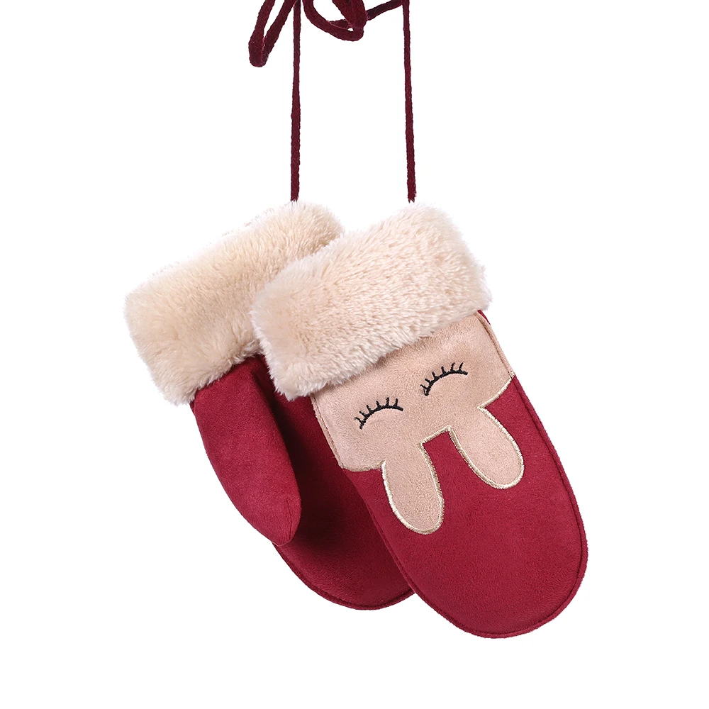 1 пара 6 цветов новые детские перчатки для девочек милые зимние теплые с рисунком