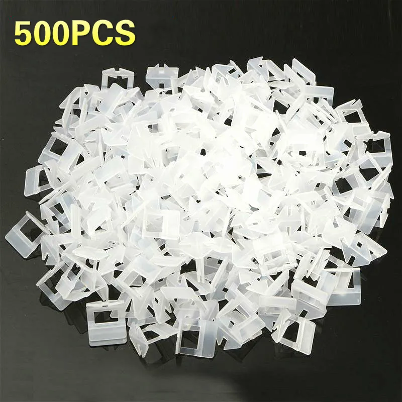 500pcs PE Plastic Tile Flat Leveling System Spacers Straps Clips Device Wall Flooring Tiles Kits For Perfect Tile Tool Tile Home
