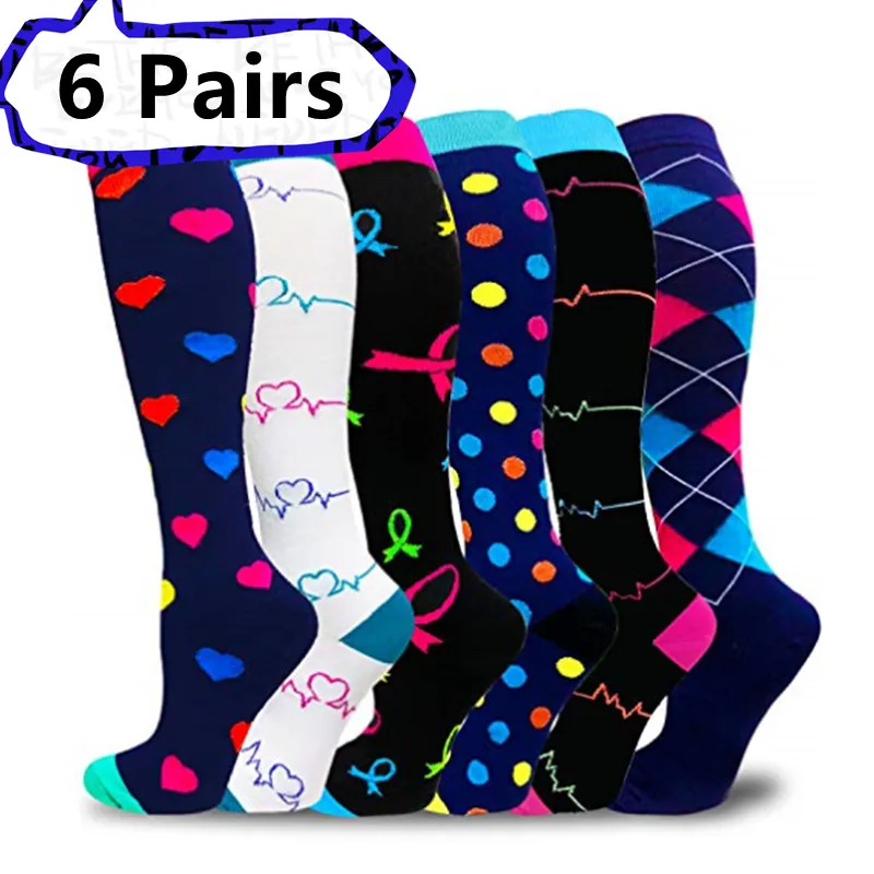 Носки женские компрессионные до колена носки для спорта и бега с большим