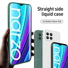 Роскошный оригинальный квадратный жидкий силиконовый чехол для OPPO Realme Narzo 30A, противоударный мягкий чехол для телефона Realmy Narzo30A 6,5 дюйма
