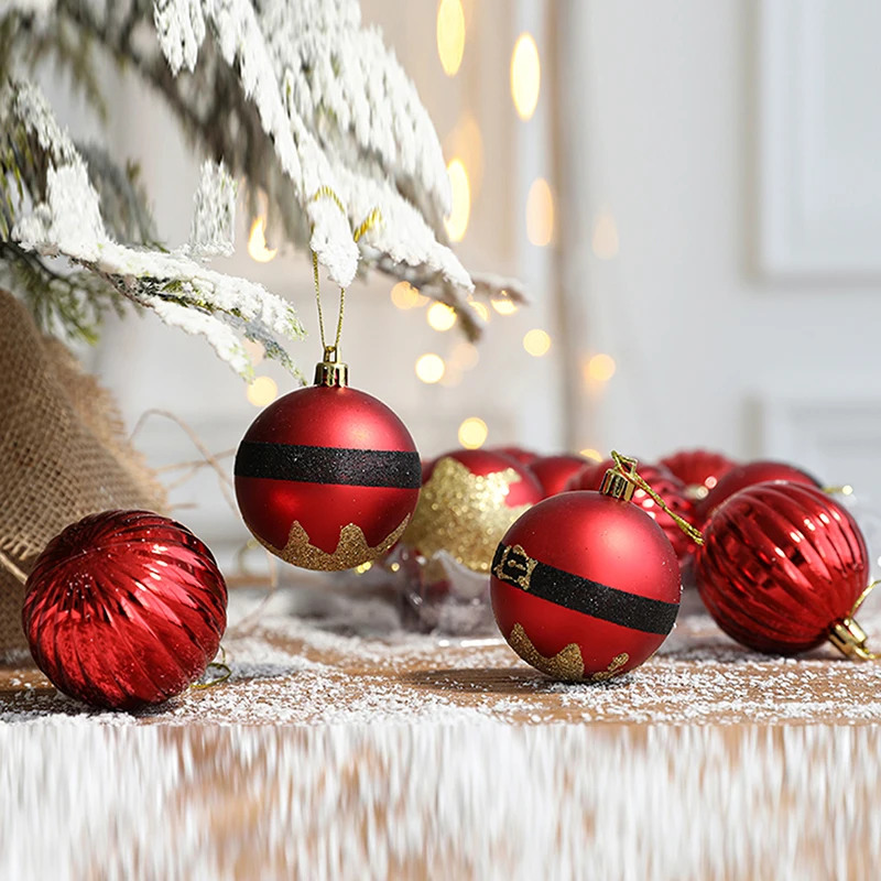 

Christmas Tree Hanging Bauble Ball For Xmas Christmas New Year Party Home Hanging Drop Ornament Decorations 12pcs