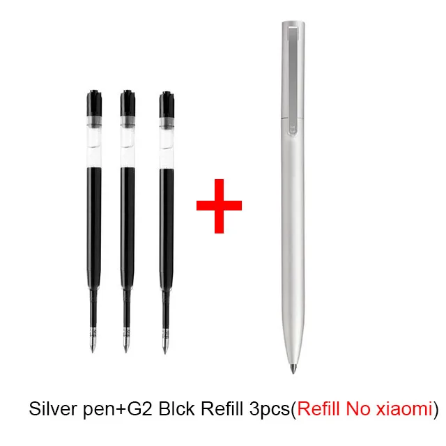 S and Black refill Xiaomi Mijia металлический знак гелевая ручка шариковая ручка Mijia авторучка 0,5 мм PREMEC гладкая швейцарская заправка черные, голубые чернила - Цвет: S and Black refill