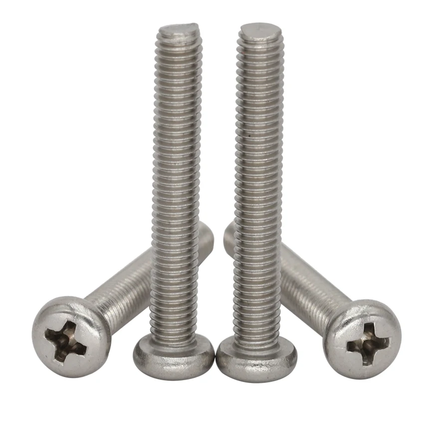 

M2 OD 32mm 35mm 38mm 40mm 45mm 50mm 60mm Length 304 Stainless Steel DIN7985 Bolt Phillips Cross Recessed Round Pan Head Screw