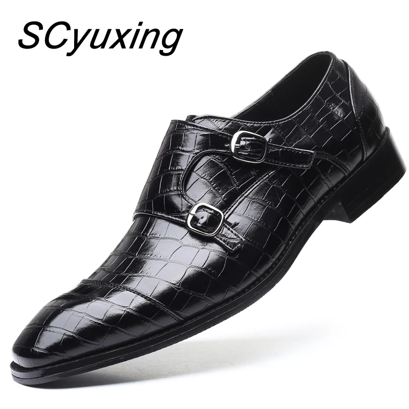 

2022 Man Quality Leather Shoes Rubber Sole EXTRA 45 46 Size Man Business Lether Flats Man PU Leather Shoes Office Dress Man