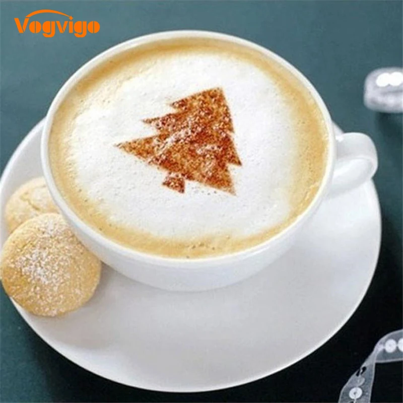 VOGVIGO 16 шт./компл. Кофе рисунок формы печати модель посыпать порошок коврики посуда инструменты Кофе аксессуары