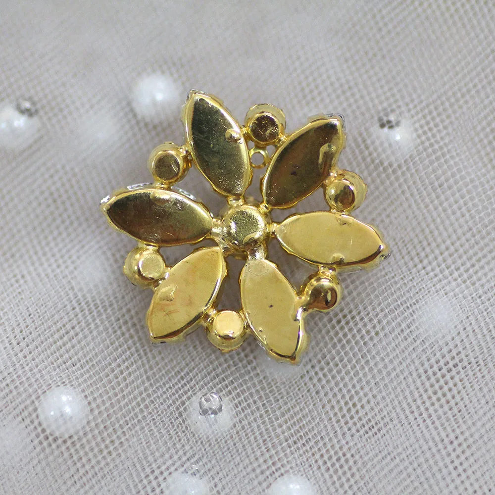 

colorful flower shape rhinestone applique with gold flatback sew on rhinestones diy hats shoes dress decoration