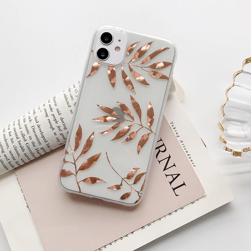 Роскошный чехол для iPhone 11 Pro Max 7 8 Plus X XS XR мягкий Блестящий Прозрачный с золотыми