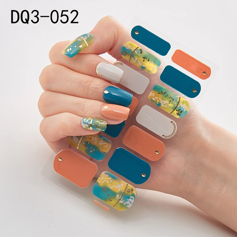 

1pcs Colorful Gradient Nail Decal Fashion Full Nail Art Stickers 3D Laser Effect Tattoo Wraps for Manicures Tips DIY Decoration