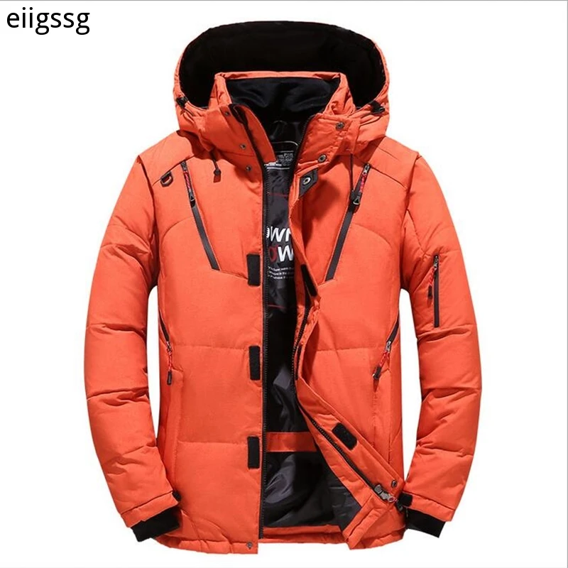 Down Parka Jacket Men -30 Degree Winter Thick Warm White Duck Down Jackets Hooded Windbreaker Parkas Hombre Coat Oversized M-4XL