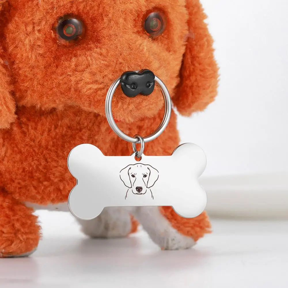 Брелок для ключей COOLTIME Dog из нержавеющей стали с гравировкой модный аксессуар