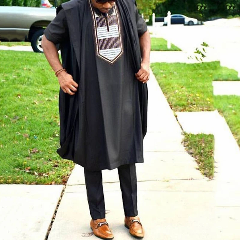 Комплект одежды для мужчин из 3 предметов Африканское платье без шляпы Дашики