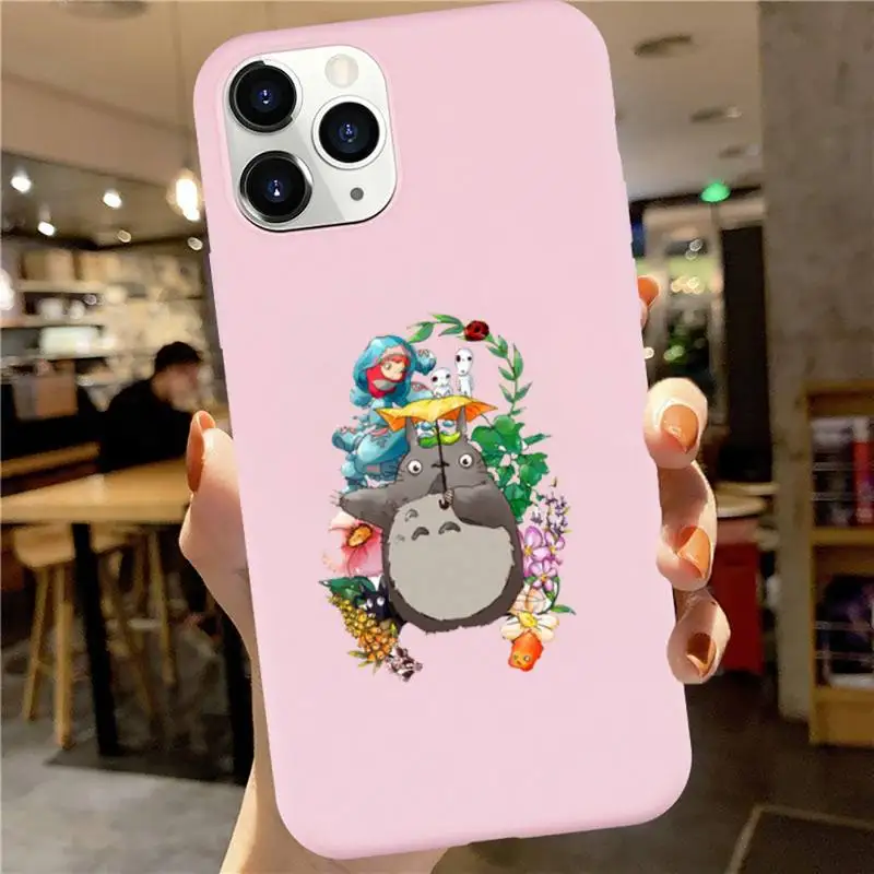 

Spirited Away Japanese animation Phone Case Candy Color for iPhone 6 7 8 11 12 s mini pro X XS XR MAX Plus